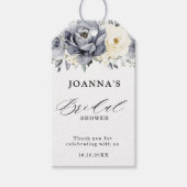 Silver Grey Ivory Floral Winter Boho Vrijgezellenf Cadeaulabel (Voorkant)