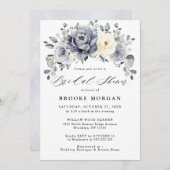 Silver Grey Ivory Floral Winter Boho Vrijgezellenf Kaart (Voorkant / Achterkant)