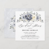 Silver Grey Ivory Floral Winter Boho Vrijgezellenf Kaart (Voorkant / Achterkant)