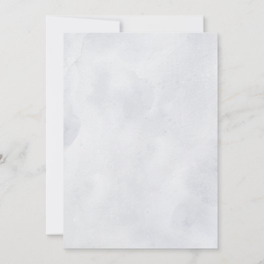 Silver Grey Ivory Floral Winter Rehearsal Dinner Kaart (Achterkant)