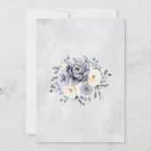 Silver Grey Ivory Floral Winter Rustic We doen het Kaart (Achterkant)