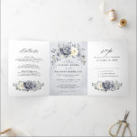 Silver Grey Ivory Floral Winter Rustic Wedding Tri Drieluik Aankondiging<br><div class="desc">De elegante bloemenbruidebruidebruine winteruitnodiging is voorzien van elegante grijze ,  ivoor en zilveren waterverf bloemboquet met knuffelgriep. Neem contact met mij op voor hulp bij aanpassingen of als u een ander product nodig hebt met dit ontwerp.</div>