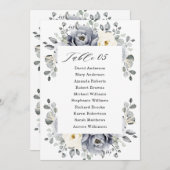 Silver Grey Ivory Floral Winter Seine Chart Kaart (Voorkant / Achterkant)