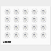 Silver Grey Ivory Floral Winter Weddenschap Ronde Sticker (Vel)