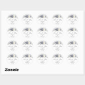 Silver Grey Ivory Floral Winter Weddenschap Ronde Sticker (Vel)