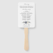 Silver Grey Ivory Floral Winter Wedding Programme Handwaaier (Achterkant)