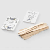 Silver Grey Ivory Floral Winter Wedding Programme Handwaaier (Niet-gemonteerd)