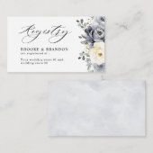 Silver Grey Ivory Floral Winter Wedding Registry Informatiekaartje (Voorkant / Achterkant)