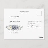 Silver Grey Ivory Floral Winter Wedding RSVP Briefkaart (Achterkant)