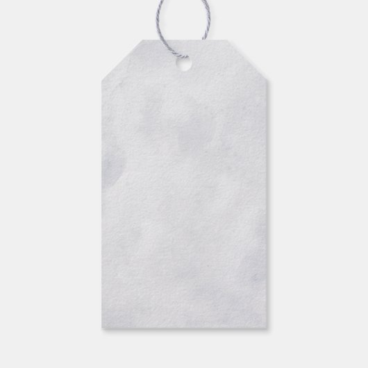 Silver Grey Ivory Floral Winter Weduwen Welkom Cadeaulabel (Achterkant)