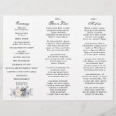 Silver Grey Ivory Winter Wedding Tri-Fold Programm (Achterkant)
