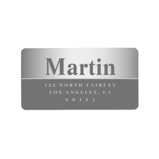 Silver Grey Kijk het Adres van de Terugkeer Etiket (Voorkant)