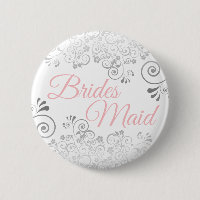 Silver Grey Lace Frills & Pink Elegant Bridesmaid