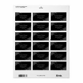 Silver Grey Lace op Black Elegant Weddenschap Addr Etiket (Full Sheet)