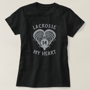 Silver Grey Lacrosse My Heart T-Shirt