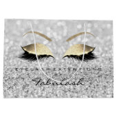 Silver Grey Lashes Blush Makeup Glitter Branding Large Cadeautasje (Achterkant)