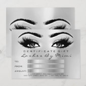 Silver Grey Lashes Makeup Artist Certificate Gift (Voorkant / Achterkant)