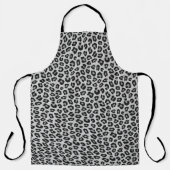 Silver Grey Leopard Animal Print Kitchen Schort (Voorkant)