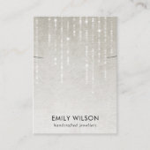 SILVER GREY LIGHT STRINGS KETTING BAND DISPLAY VISITEKAARTJE (Voorkant)