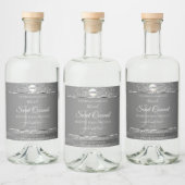 Silver Grey Logo Initialen Glitter Productlabels Likeurfles Etiket (Flessen)