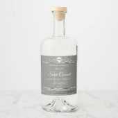 Silver Grey Logo Initialen Glitter Productlabels Likeurfles Etiket (Voorkant)