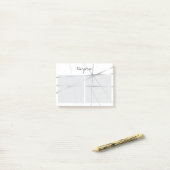 Silver Grey Look Geometric Lines Naam toevoegen Mo Post-it® Notes (Op bureau)