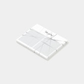 Silver Grey Look Geometric Lines Naam toevoegen Mo Post-it® Notes (Schuin)