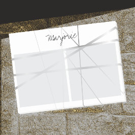 Silver Grey Look Geometric Lines Naam toevoegen Mo Post-it® Notes