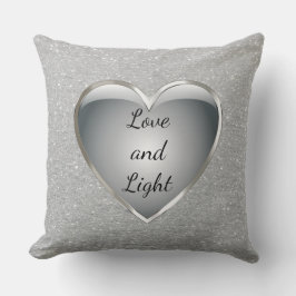 Silver Grey 'Love and Light' citeert 'bling Kussen