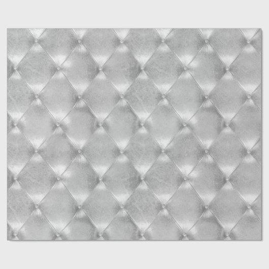 Silver Grey Luxury Opulent Tufted Leather VIP Cadeaupapier (Vlak)
