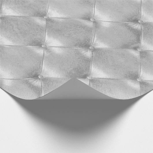 Silver Grey Luxury Opulent Tufted Leather VIP Cadeaupapier (Hoek)