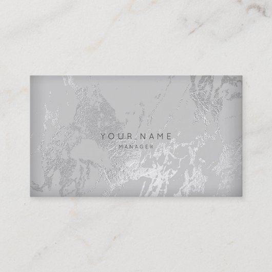 Silver Grey Marble Appointment Card Afsprakenkaartje (Voorkant)