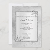 Silver Grey Marble ELEGANT CLASSY WEDDING Kaart (Voorkant)
