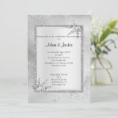 Silver Grey Marble ELEGANT CLASSY WEDDING Kaart (Staand voorkant)