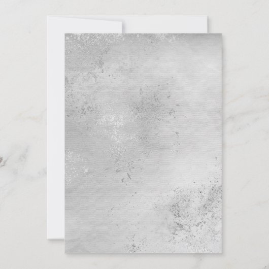 Silver Grey Marble ELEGANT CLASSY WEDDING Kaart (Achterkant)