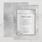Silver Grey Marble ELEGANT CLASSY WEDDING Kaart (Voorkant / Achterkant)