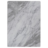 Silver Grey Marble Moderne Mode Gepersonaliseerd Klembord (Achterkant)