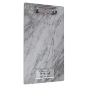 Silver Grey Marble Moderne Mode Gepersonaliseerd Klembord (Rechts)