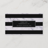 Silver Grey Marble Stripes Chic Modern Glam Visitekaartje (Achterkant)