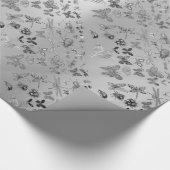 Silver Grey Meadow Butterfly snijdt Pareltjes Diam Cadeaupapier (Hoek)