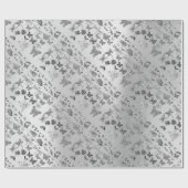 Silver Grey Meadow Butterfly snijdt Pareltjes Diam Cadeaupapier (Vlak)