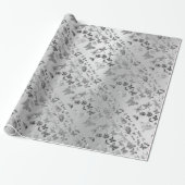 Silver Grey Meadow Butterfly snijdt Pareltjes Diam Cadeaupapier (Uitgerold)