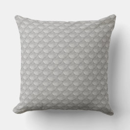 Silver Grey Mermaid Fish Scale Pattern Kussen