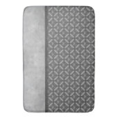 Silver Grey Metal Flowers met Pareltjes Patroon Badmat (Voorkant Verticaal)