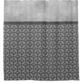 Silver Grey Metal Flowers met Pareltjes Patroon Douchegordijn (Voorkant)