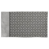 Silver Grey Metal Flowers met Pareltjes Patroon Kussensloop (Voorkant-Links)