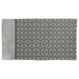 Silver Grey Metal Flowers met Pareltjes Patroon Kussensloop