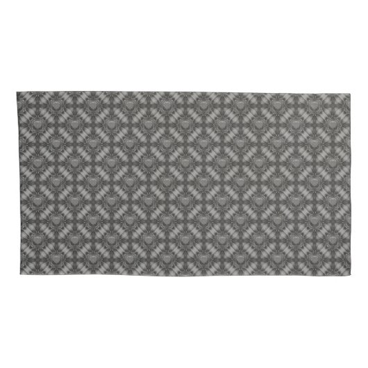 Silver Grey Metal Flowers met Pareltjes Patroon Kussensloop (Achterkant-Rechts)