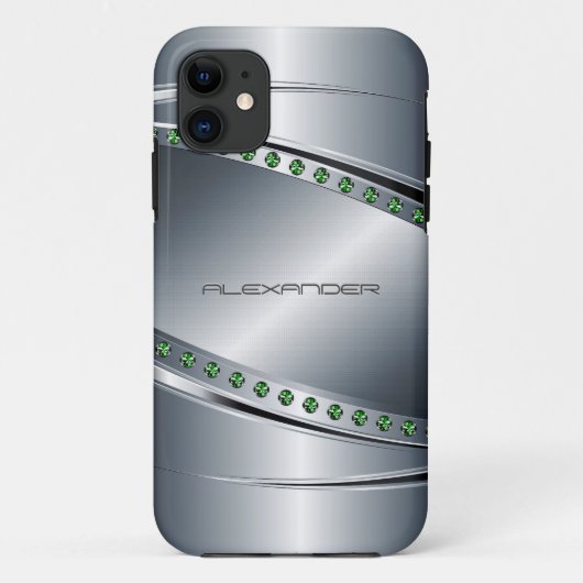 Silver Grey - Metal look - Diamonds Case-Mate iPhone Case (Achterkant)