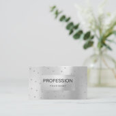 Silver Grey Metallic Abstracte Crystals Swarovski Visitekaartje (Staand voorkant)